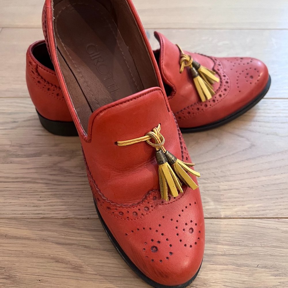 Girotti Custom Made Italian Leather Wingtip Loafers w/ Tassels